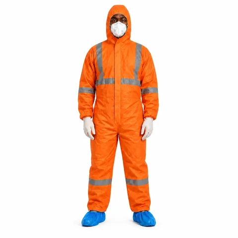 SMS Disposable Coverall with Reflective Strips
