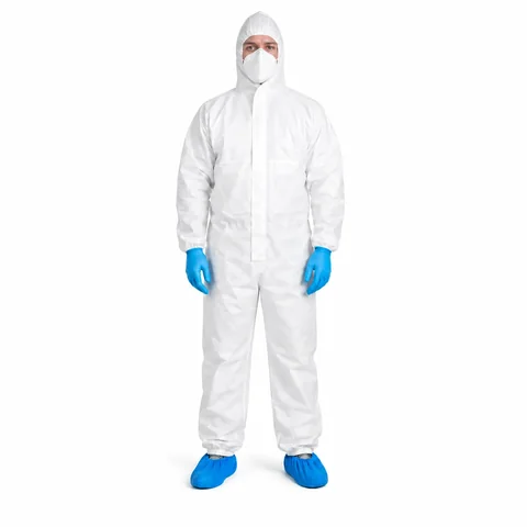 Microporous Disposable Coverall with SMS Back Panel