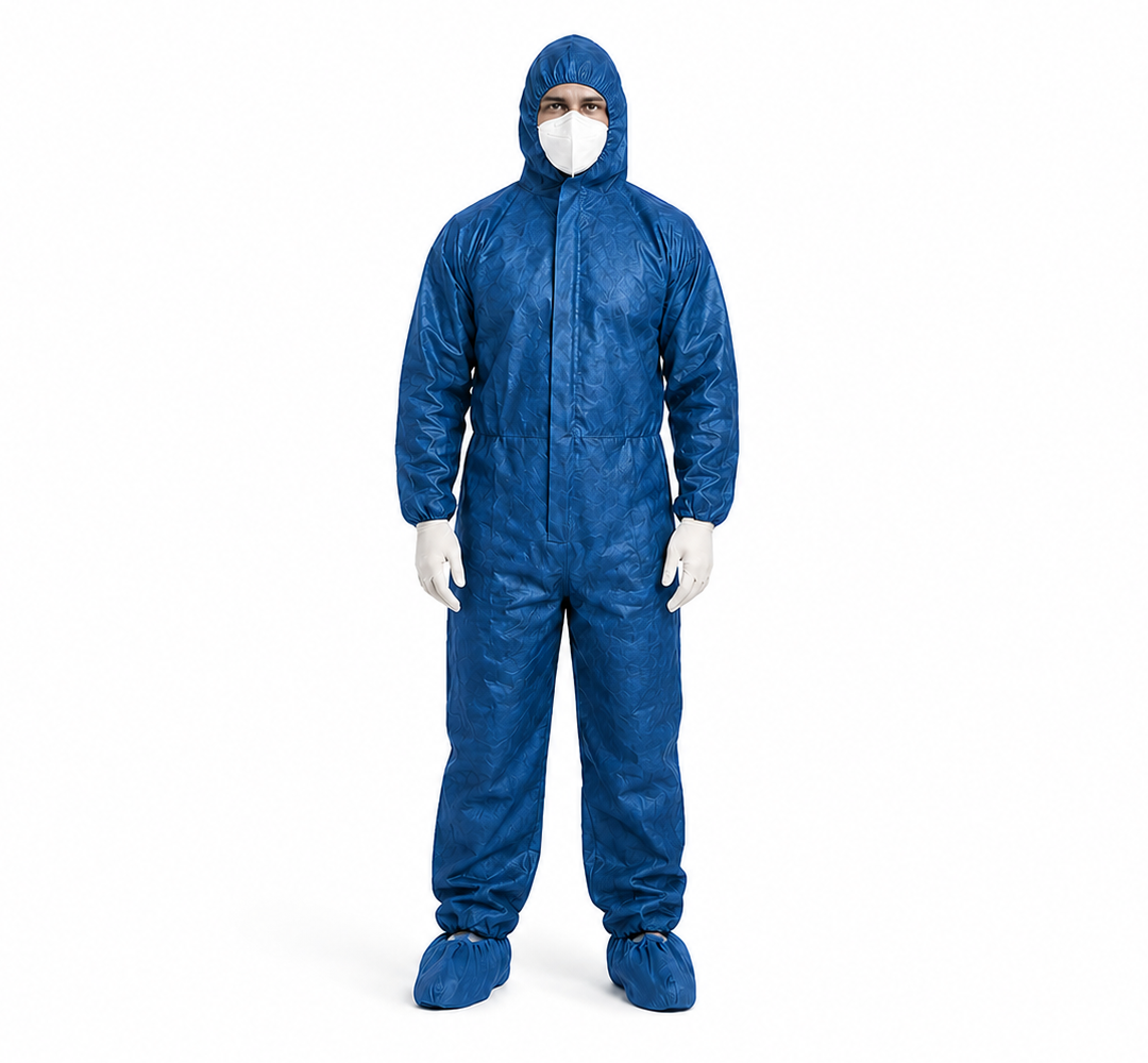 Blue protective coverall
