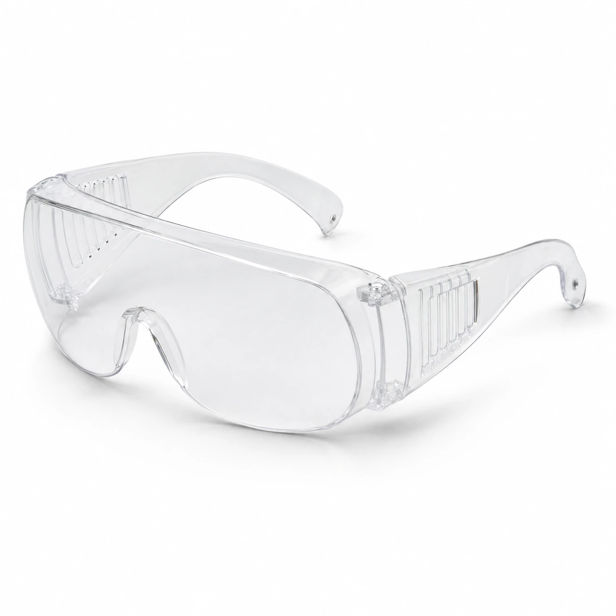 Clear wide-fit safety glasses